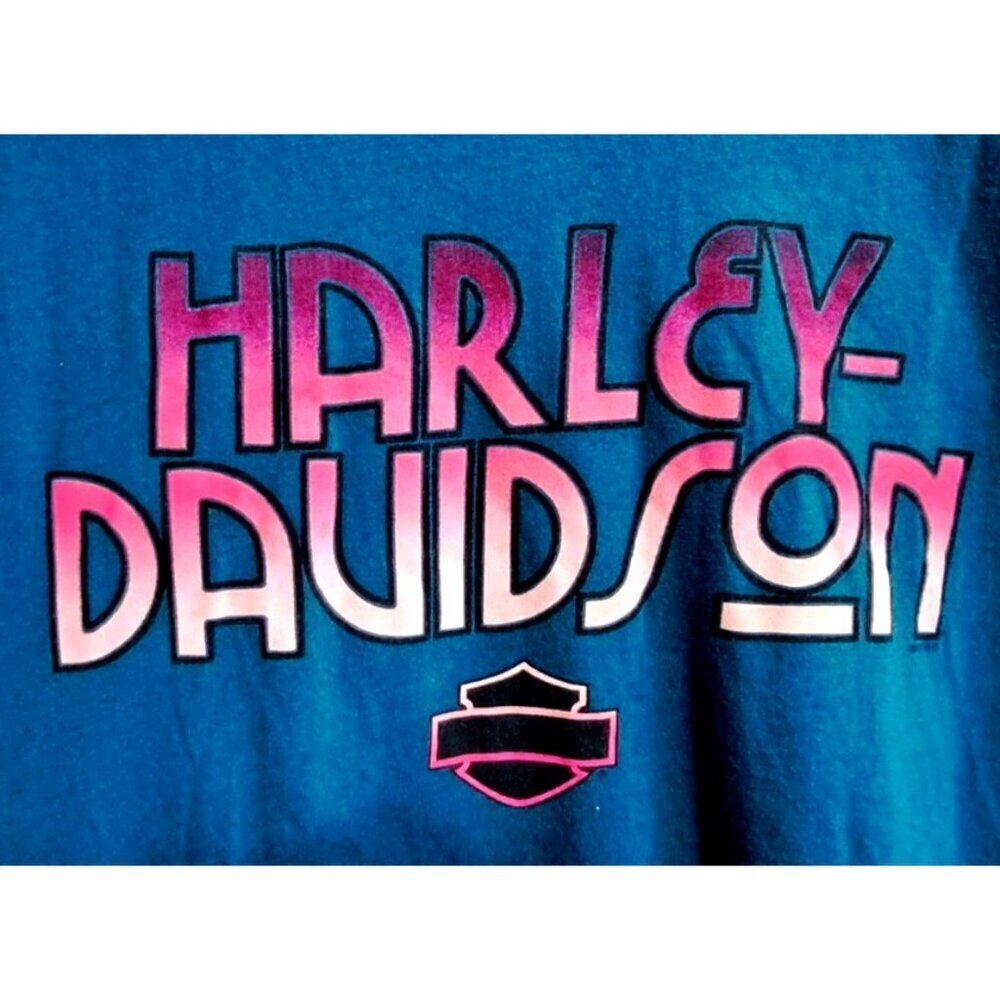 Harley-Davidson Women's XL Teal V-Neck Rockstar Harley-Davidson Ft. Myers FL